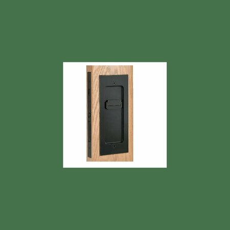 PATIOPLUS Modern Rectangular Privacy Pocket Door Mortise Lock for 1.38 in. Door - Satin Brass PA3250768